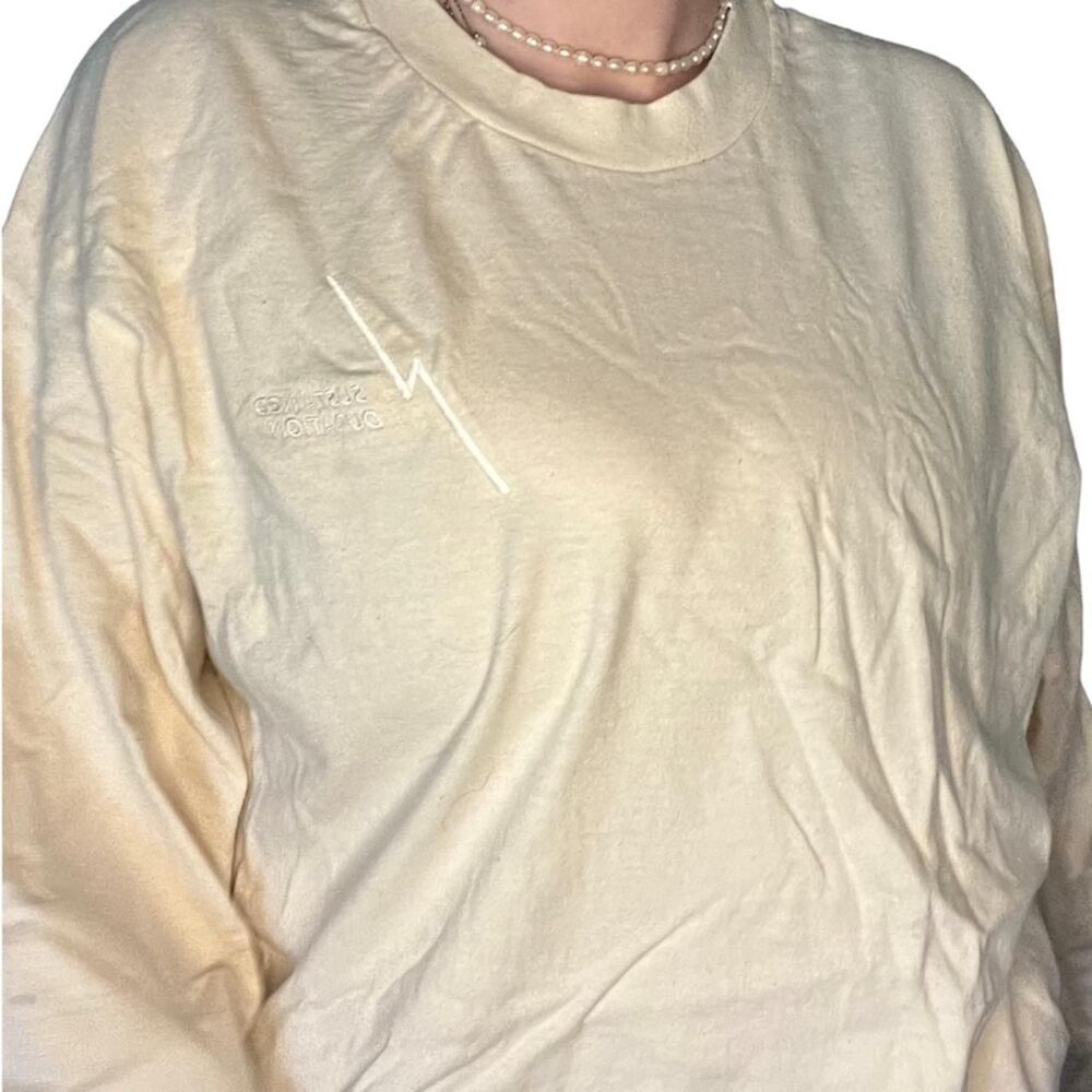 Hanes Men's Cream Long Sleeve Shirt